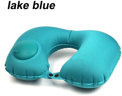 Opblaasbare U-vormige Reizen Kussen Nek Auto Head Rest Luchtkussen voor Reizen Camping Head Rest Luchtkussen Hals kussen Blauw