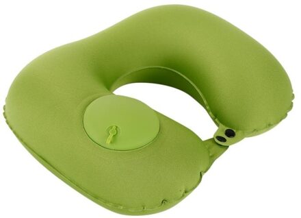 Opblaasbare U-vormige Reizen Kussen Nek Auto Head Rest Luchtkussen voor Reizen Camping Head Rest Luchtkussen Hals kussen groen