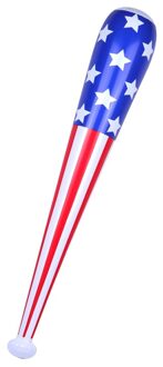 Opblaasbare USA knuppel - 85 cm - Honkbalknuppel Amerikaanse vlag kleuren - Verkleed thema