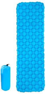 Opblaasbare Waterdichte Outdoor Tent Wandelen Slapen Matras Reizen Vouwen Bed Slapen Pad Draagbare Camping Mat lucht blauw
