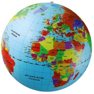 Opblaasbare wereldbol - 50 cm - PVC - opblaas globe - strandbal Multi