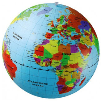 Opblaasbare wereldbol - 50 cm - PVC - opblaas globe - strandbal