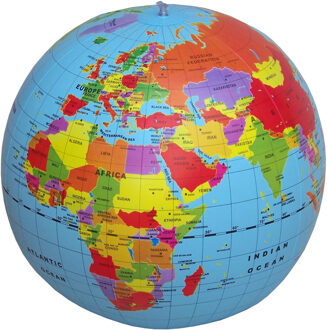 Opblaasbare wereldbol - globe Inflatable globe 50 cm political maxi | Caly Toys