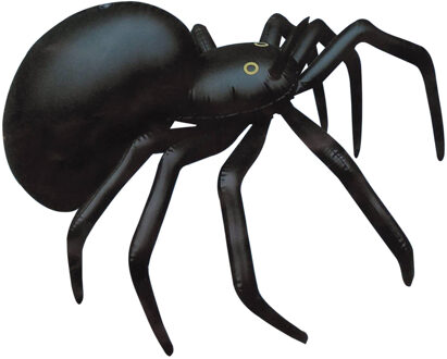 Opblaasbare zwarte weduwe spin van 88 cm - zwart - Horror thema of Halloween - feest versieringen