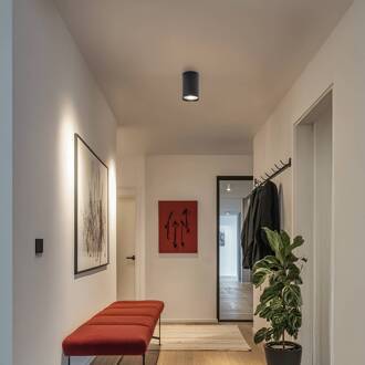 Opbouw plafondspot Tubo Ø 12 cm, zwart