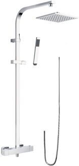 Opbouw Regendoucheset Lacus Linosa 101x45 cm Verchroomd Messing met Vierkante Hoofddouche