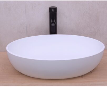 Opbouw Waskom BWS Parel 54x38x14 cm Solid Surface Mat Wit