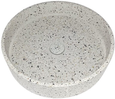 Opbouw Wastafel Sanimex Crystal Beton Rond Terrazzo Wit