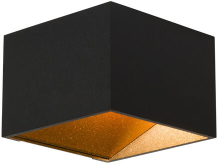 Opbouwspot BWS Robin 10.2x10.2 cm met Gouden Glare Ring Zwart
