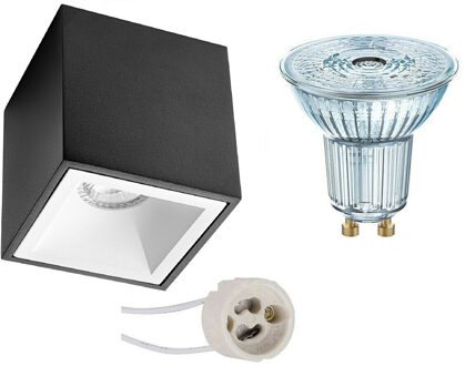 Opbouwspot Set - OSRAM Parathom PAR16 927 36D - Pragmi Cliron Pro - GU10 Fitting - Dimbaar - Opbouw Vierkant - Mat Zwart