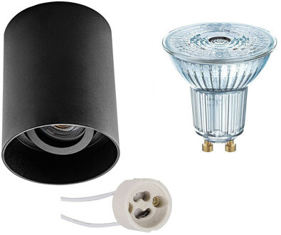 Opbouwspot Set - OSRAM Parathom PAR16 927 36D - Pragmi Luxina Pro - GU10 Fitting - Dimbaar - Opbouw Rond - Mat Zwart