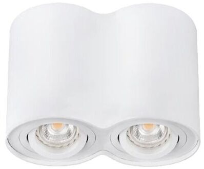 Opbouwspot Torino Dubbel Rond - Wit - Kantelbaar