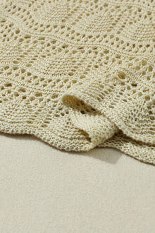 Open Gebreide Haak Zomer Top Ivoor