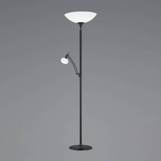 Opera LED uplighter, leesarm, zwart zwart, opaalwit