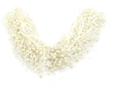 Opgestoken Tiara Voor Bruid Haar-Witte Parel Gevederde