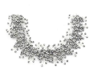 Opgestoken Tiara Voor Bruid Haar-Zilver