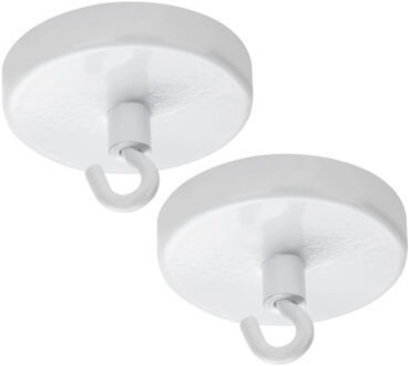 Ophang haak magneet - 2x - metaal - Dia 4,7 cm - spullen ophangen - Max 25 kilo