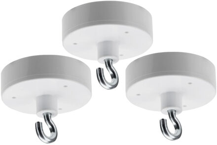 Ophang haak magneet - 3x - metaal - Dia 4,3 cm - spullen ophangen - Max 5 kilo