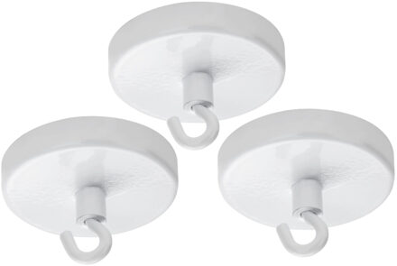 Ophang haak magneet - 3x - metaal - Dia 4,7 cm - spullen ophangen - Max 25 kilo