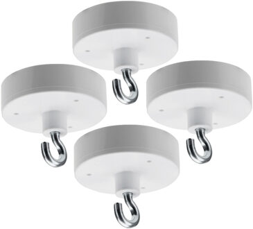 Ophang haak magneet - 4x - metaal - Dia 4,3 cm - spullen ophangen - Max 5 kilo