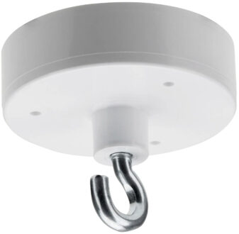 Ophang haak magneet - metaal - Dia 4,3 cm - spullen ophangen - Max 5 kilo Wit