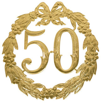 Ophang Jubileum cijfer 50 jaar - Dia 24 cm - Muur/wand versieringen - Abraham/Sara thema