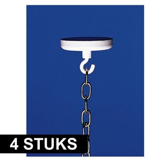 Ophanghaak met magneet - 4x - wit - 16 mm - max 1.5 kg draagkracht