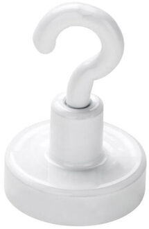 Ophanghaak met magneet - wit - 16 mm - max 1.5 kg draagkracht