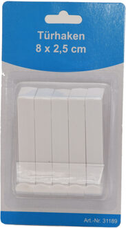 Ophanghaken - 4x - wit - kunststof - 8 x 2,5 cm - ophanghaken - Kapstokhaken