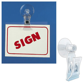 Ophangklem met zuignap - transparant - 30 mm - max opening 10 mm