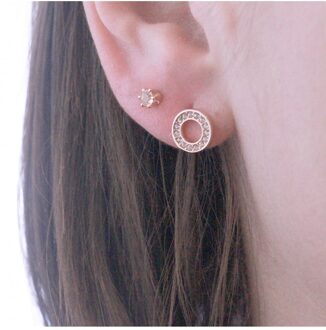 Ophir Oorbellen - Witte Zirkoon Wit en roségoud - One Size