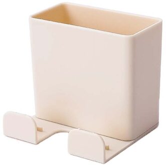 Opknoping Afstandsbediening Mobiele Telefoon Beugel Opbergdoos Geen Gat Schakelaar Plank Badkamer Organizer Keuken Opslag Houder #25 Beige