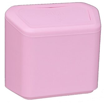 Opknoping Auto Prullenbak Voertuig Garbage Stof Case Opbergdoos Vierkante Drukken Soort Roze