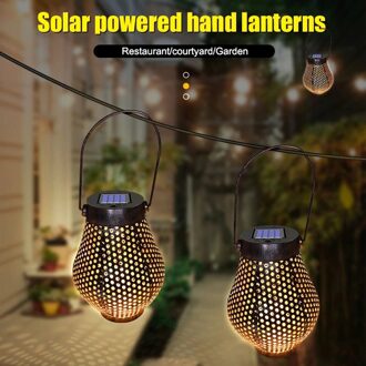 Opknoping Bruin Solar Lantaarn Ijzer Lamp Ornament Solar Licht Projectie Lamp Solar Tuin Licht Boom Yard Decoratie