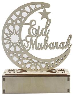 Opknoping Diy Houten Ramadan Led Decoratieve Moon Hollow Home Decor Ornamenten Licht Letters Hanger Kaars T0C6 licht grijs