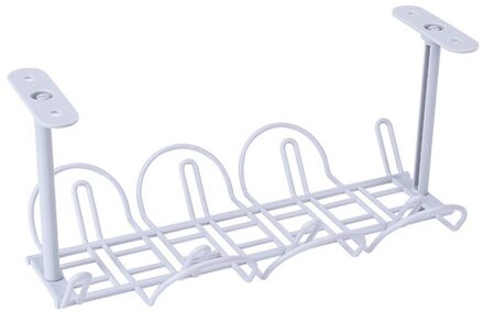 Opknoping Draad Opbergrek Onder Bureau Kabelmanagement Lade Draad Cord Power Strip Adapter Organisator Plank Opslag Mand Houder zilver