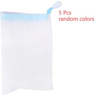 Opknoping Handgemaakte Zeep Gezichtsreiniger Schuimende Netto Schoon Gezichtsreiniger Foamer Delicate Schuim Lint Zak Schoonmaakproducten Willekeurige 5stk