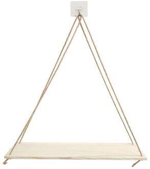 Opknoping Houten Plant Decoratieve Plank Opbergrek Drijvende Planken Wall Mounted Touw Decoratieve Planken Thuis Decoratie wit