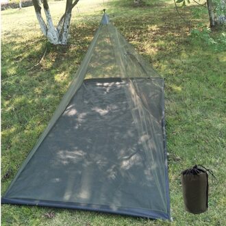 Opknoping Innerlijke Tenten Voor Driehoek Teepee Outdoor Ultralight Muggenmelk Mesh Net Enkele Tent Zomer Camping Tent X309A groen met bodem