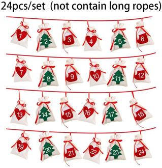 Opknoping Kerst Kalender 11x16cm niet-geweven Stof Candy Bag Datum 1-24 Jaar countdown Kerst Advent Kalender