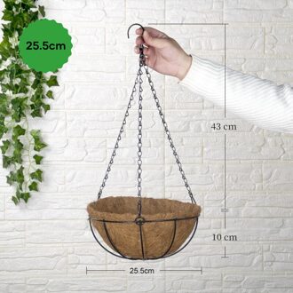 Opknoping Kokosnoot Bloem Pot Ijzer Ambachtelijke Plantaardige Planter Pot Voor Huis Tuin Decoratie L5 25.5cm