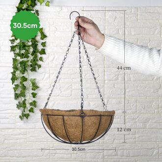 Opknoping Kokosnoot Bloem Pot Ijzer Ambachtelijke Plantaardige Planter Pot Voor Huis Tuin Decoratie L5 30.5cm