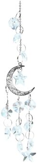 Opknoping Kristal Suncatcher Prism Stijl Wind Chime Met Moon Star Clear Tuin Decoratie Outdoor Hanger Rainbow Maker Windspiel zilver