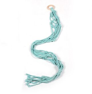 Opknoping Manden Bohemian Stijl Muur Opknoping Kwastje Touw Wandtapijten Handgemaakte Breien Plant Hanger Voor Tuin Decoratie 1 Stuk Blauw