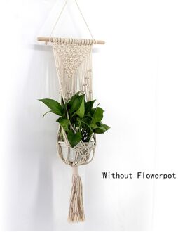 Opknoping Manden Bohemian Stijl Muur Opknoping Kwastje Touw Wandtapijten Handgemaakte Breien Plant Hanger Voor Tuin Decoratie 1 Stuk Licht Geel