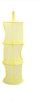Opknoping Mesh Ruimte Saver Tassen Organizer 3 Compartimenten Opslag Mand Voor Kinderkamer (Geel)