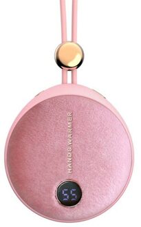 Opknoping Mini Hand Heater Usb Oplaadbare Elektrische Hand Warmer Quick Verwarming Pad Draagbare 2 In 1 Mobiele Power roze