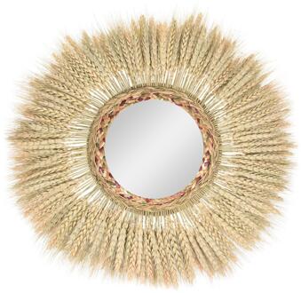 Opknoping Muur Spiegel Boho Muur Spiegel Dressing Spiegel Innovatieve Art Deco Ronde Spiegel Woonkamer Muur Met Fringe Retro rood