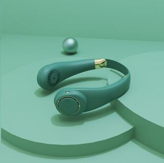 Opknoping Nek Fan Draagbare Usb Opladen Handheld Student Lui Opknoping Hals Kleine Mini Netto Rood Kleine Elektrische Ventilator groen 2