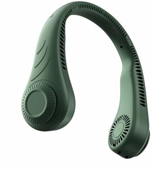 Opknoping Nek Fan Draagbare Usb Opladen Handheld Student Lui Opknoping Hals Kleine Mini Netto Rood Kleine Elektrische Ventilator groen